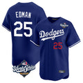 tocy LA.Dodgers #25 Tommy Edman Player Royal World Series Limited Home Stitched Jerseys