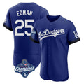 tocy LA.Dodgers #25 Tommy Edman Player Royal World Series Meet City Connect Elite Home Stitched Jerseys