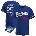 tocy LA.Dodgers #25 Tommy Edman Player Royal World Series Meet Limited Elite Home Stitched Jerseys