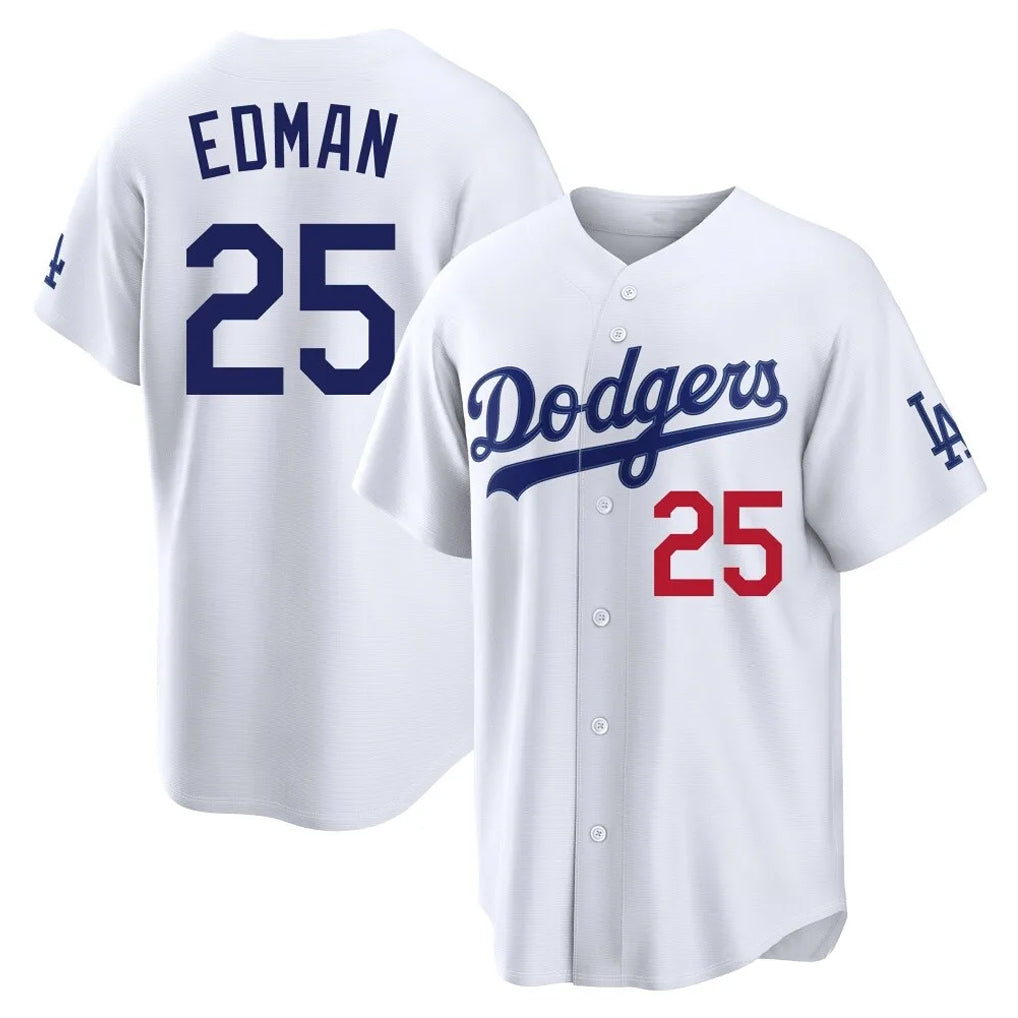tocy LA.Dodgers #25 Tommy Edman Player White Home Game Stitched Jerseys