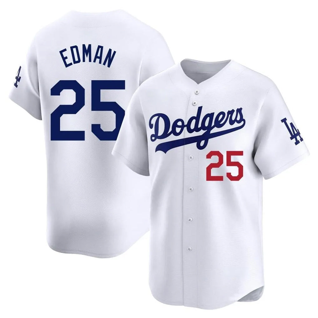 tocy LA.Dodgers #25 Tommy Edman Player White Limited Home Stitched Jerseys