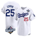 tocy LA.Dodgers #25 Tommy Edman Player White World Series Limited Home Stitched Jerseys