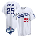 tocy LA.Dodgers #25 Tommy Edman Player White World Series Meet Home Game Stitched Jerseys