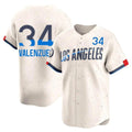 tocy LA.Dodgers #34 Fernando Valenzuela Player Cream City Connect Limited Home Stitched Jerseys