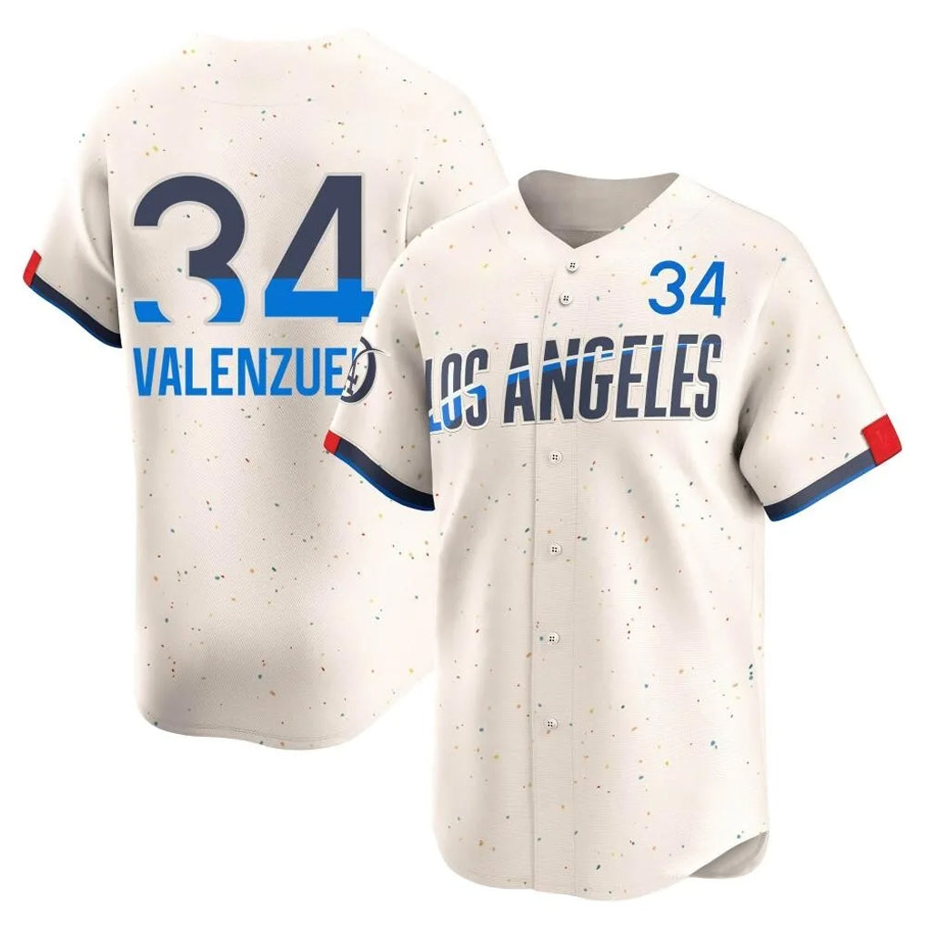 tocy LA.Dodgers #34 Fernando Valenzuela Player Cream City Connect Limited Home Stitched Jerseys