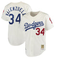 tocy LA.Dodgers #34 Fernando Valenzuela Player Cream Throwback Vapor Limited Stitched Jerseys