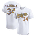 tocy LA.Dodgers #34 Fernando Valenzuela Player Gold Limited Elite Home Stitched Jerseys