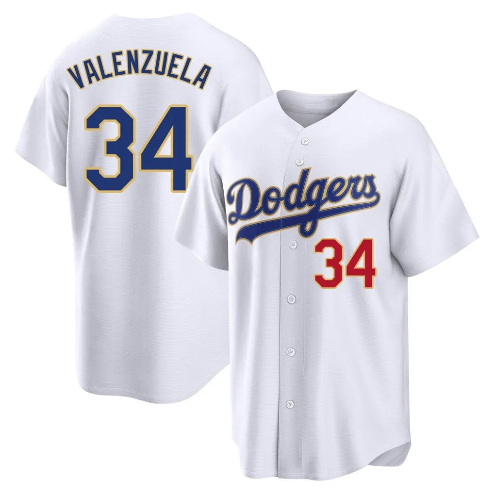tocy LA.Dodgers #34 Fernando Valenzuela Player Gold White 2026 Collection Stadium Limited Stitched Jerseys