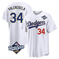 tocy LA.Dodgers #34 Fernando Valenzuela Player Gold White World Series 2026 Collection Stadium Limited Stitched Jerseys