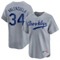 tocy LA.Dodgers #34 Fernando Valenzuela Player Gray Game Limited Home Stitched Jerseys