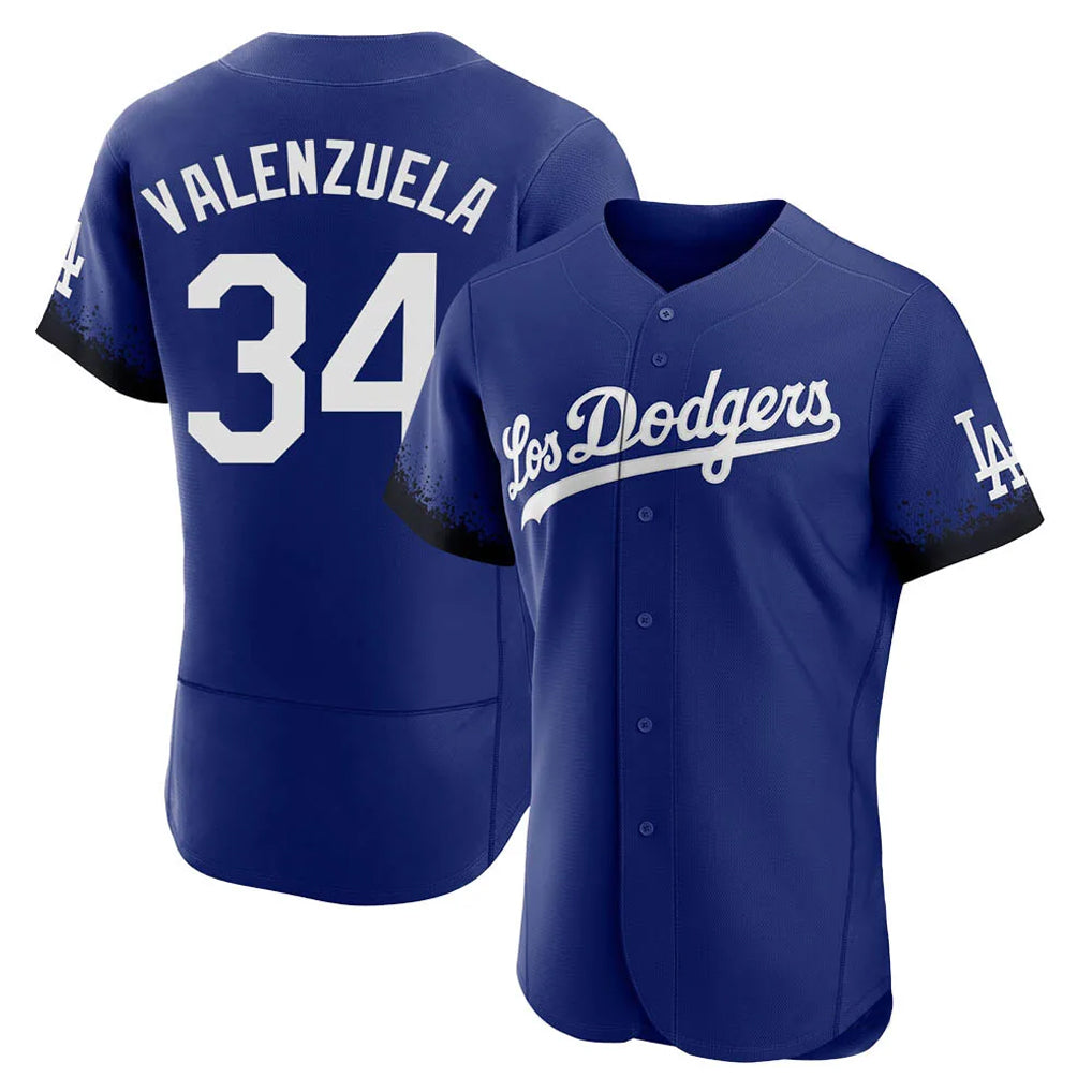 tocy LA.Dodgers #34 Fernando Valenzuela Player Royal City Connect Elite Home Stitched Jerseys