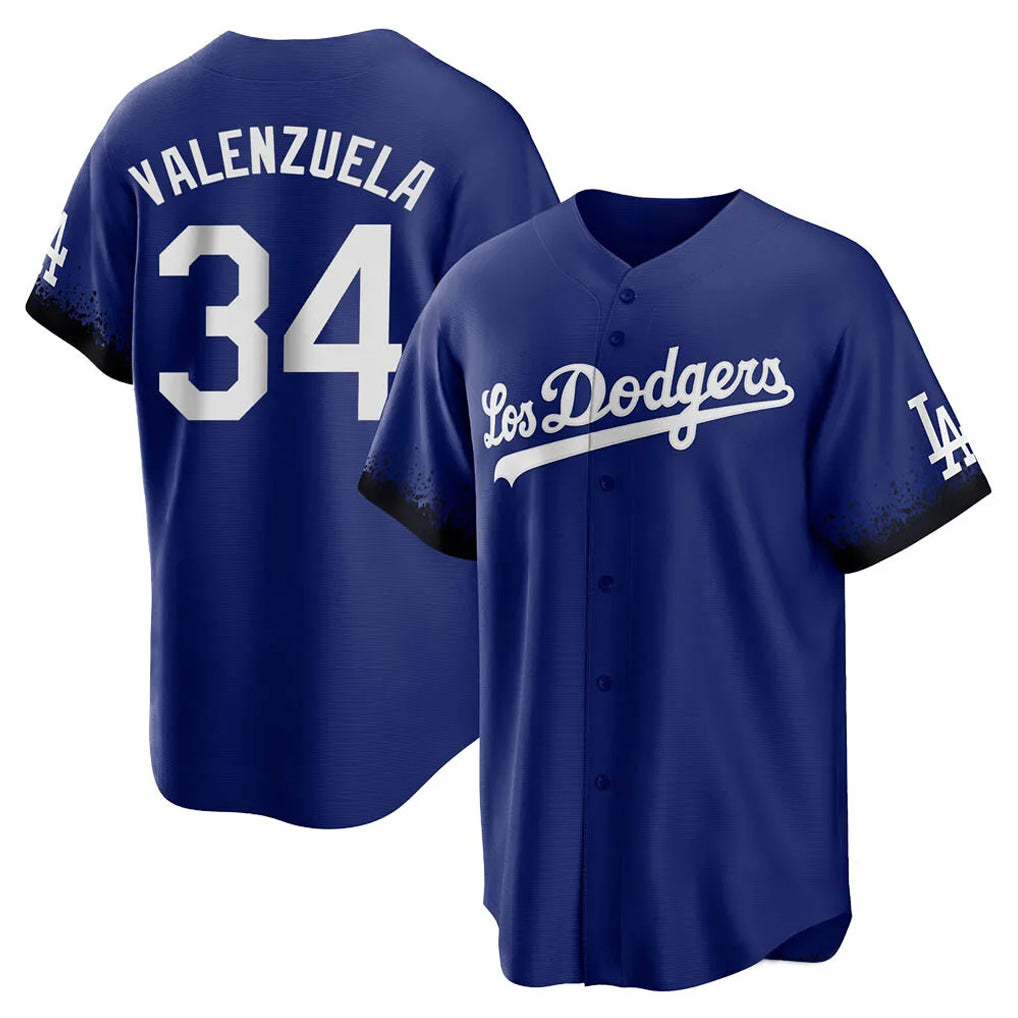 tocy LA.Dodgers #34 Fernando Valenzuela Player Royal City Connect Home Game Stitched Jerseys