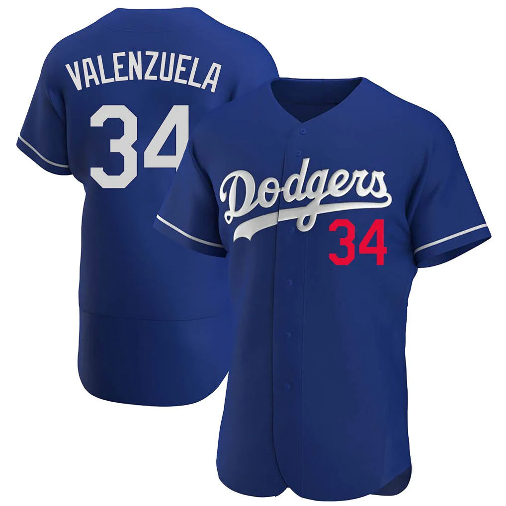 tocy LA.Dodgers #34 Fernando Valenzuela Player Royal Limited Elite Home Stitched Jerseys