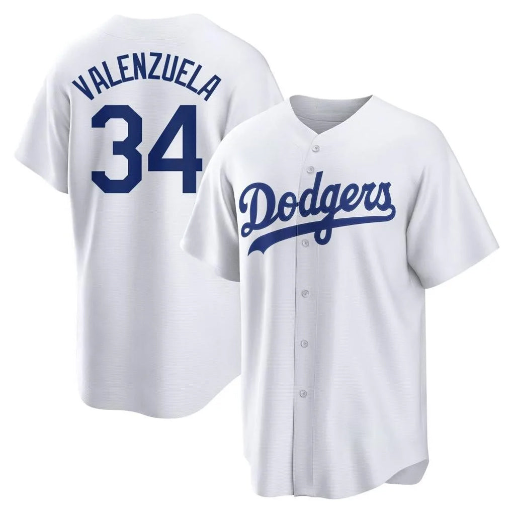 tocy LA.Dodgers #34 Fernando Valenzuela Player White Game Home Stitched Jerseys