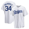 tocy LA.Dodgers #34 Fernando Valenzuela Player White Game Home Stitched Jerseys