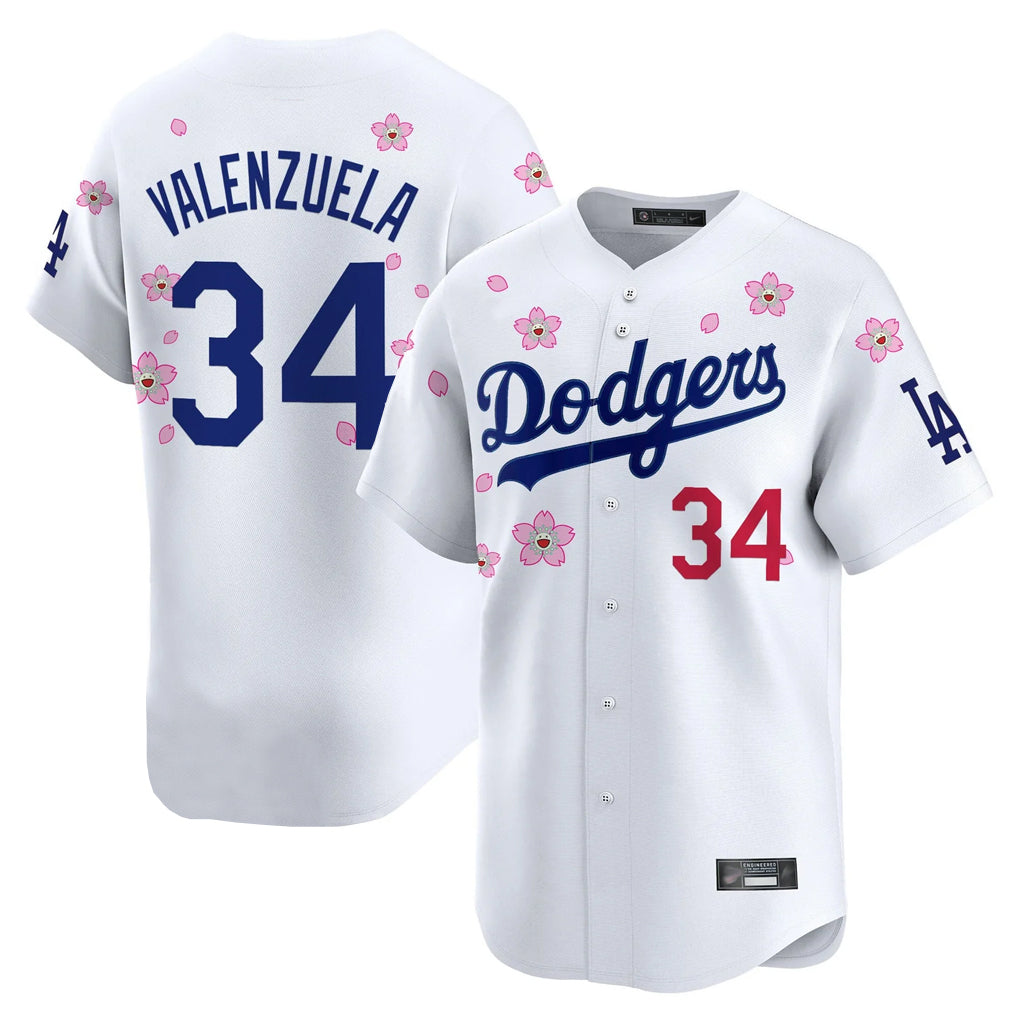 tocy LA.Dodgers #34 Fernando Valenzuela Player White Tokyo Series Vapor Premier Limited Stitched Jerseys