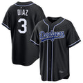 tocy LA.Dodgers #3 Edwin D¡§aaz Player Black Carbon Limited Home Stitched Jerseys