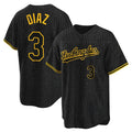 tocy LA.Dodgers #3 Edwin D¡§aaz Player Black Gold Limited Home Stitched Jerseys