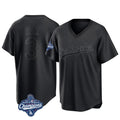 tocy LA.Dodgers #3 Edwin D¡§aaz Player Black World Series Meet Pitch Fashion T-shirt Stitched Jerseys