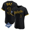 tocy LA.Dodgers #3 Edwin D¡§aaz Player Black World Series Meet Snake Skin City Limited Elite Home Stitched Jerseys