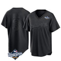 tocy LA.Dodgers #3 Edwin D¡§aaz Player Black World Series Pitch Fashion T-shirt Stitched Jerseys