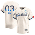 tocy LA.Dodgers #3 Edwin D¡§aaz Player Cream City Connect Limited Home Stitched Jerseys