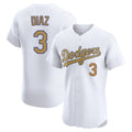 tocy LA.Dodgers #3 Edwin D¡§aaz Player Gold Limited Elite Home Stitched Jerseys