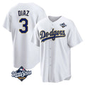 tocy LA.Dodgers #3 Edwin D¡§aaz Player Gold White World Series 2026 Collection Stadium Game Stitched Jerseys