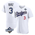 tocy LA.Dodgers #3 Edwin D¡§aaz Player Gold White World Series 2026 Collection Stadium Limited Elite Stitched Jerseys