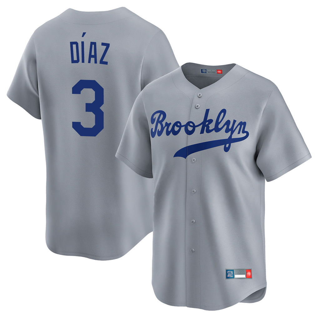 tocy LA.Dodgers #3 Edwin D¡§aaz Player Gray Game Limited Home Stitched Jerseys
