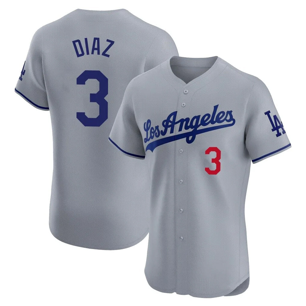 tocy LA.Dodgers #3 Edwin D¡§aaz Player Gray Limited Elite Home Stitched Jerseys