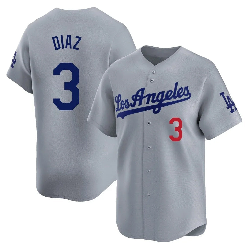 tocy LA.Dodgers #3 Edwin D¡§aaz Player Gray Limited Home Stitched Jerseys