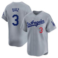 tocy LA.Dodgers #3 Edwin D¡§aaz Player Gray Limited Home Stitched Jerseys