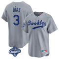 tocy LA.Dodgers #3 Edwin D¡§aaz Player Gray World Series Meet Game Limited Home Stitched Jerseys