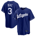 tocy LA.Dodgers #3 Edwin D¡§aaz Player Royal Game Stitched Jerseys