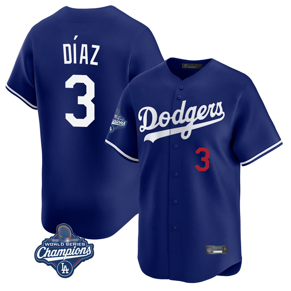tocy LA.Dodgers #3 Edwin D¡§aaz Player Royal World Series Meet Limited Home Stitched Jerseys