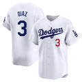 tocy LA.Dodgers #3 Edwin D¡§aaz Player White Limited Home Stitched Jerseys