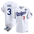 tocy LA.Dodgers #3 Edwin D¡§aaz Player White World Series Limited Home Stitched Jerseys