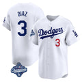 tocy LA.Dodgers #3 Edwin D¡§aaz Player White World Series Meet Limited Home Stitched Jerseys