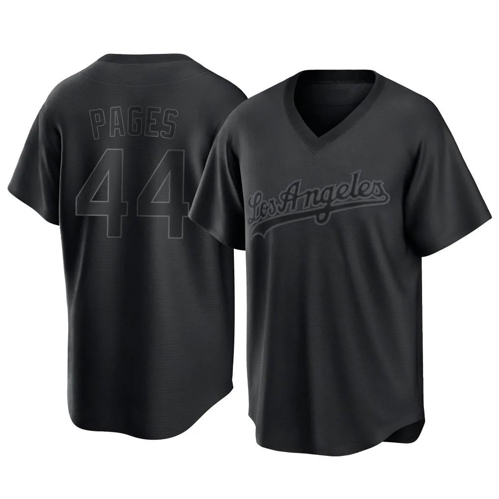 tocy LA.Dodgers #44 Andy Pages Player Black Pitch Fashion T-shirt Stitched Jerseys