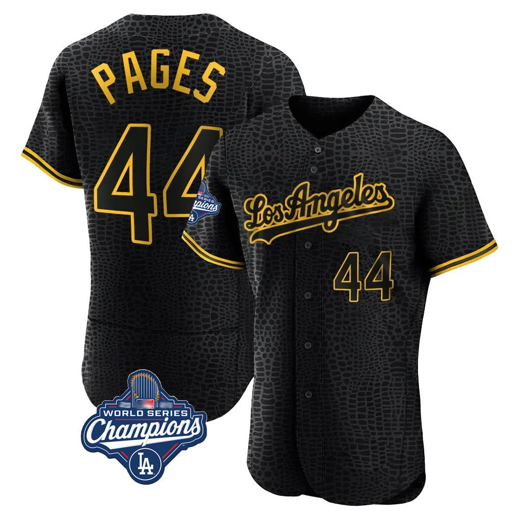 tocy LA.Dodgers #44 Andy Pages Player Black World Series Meet Snake Skin City Limited Elite Home Stitched Jerseys