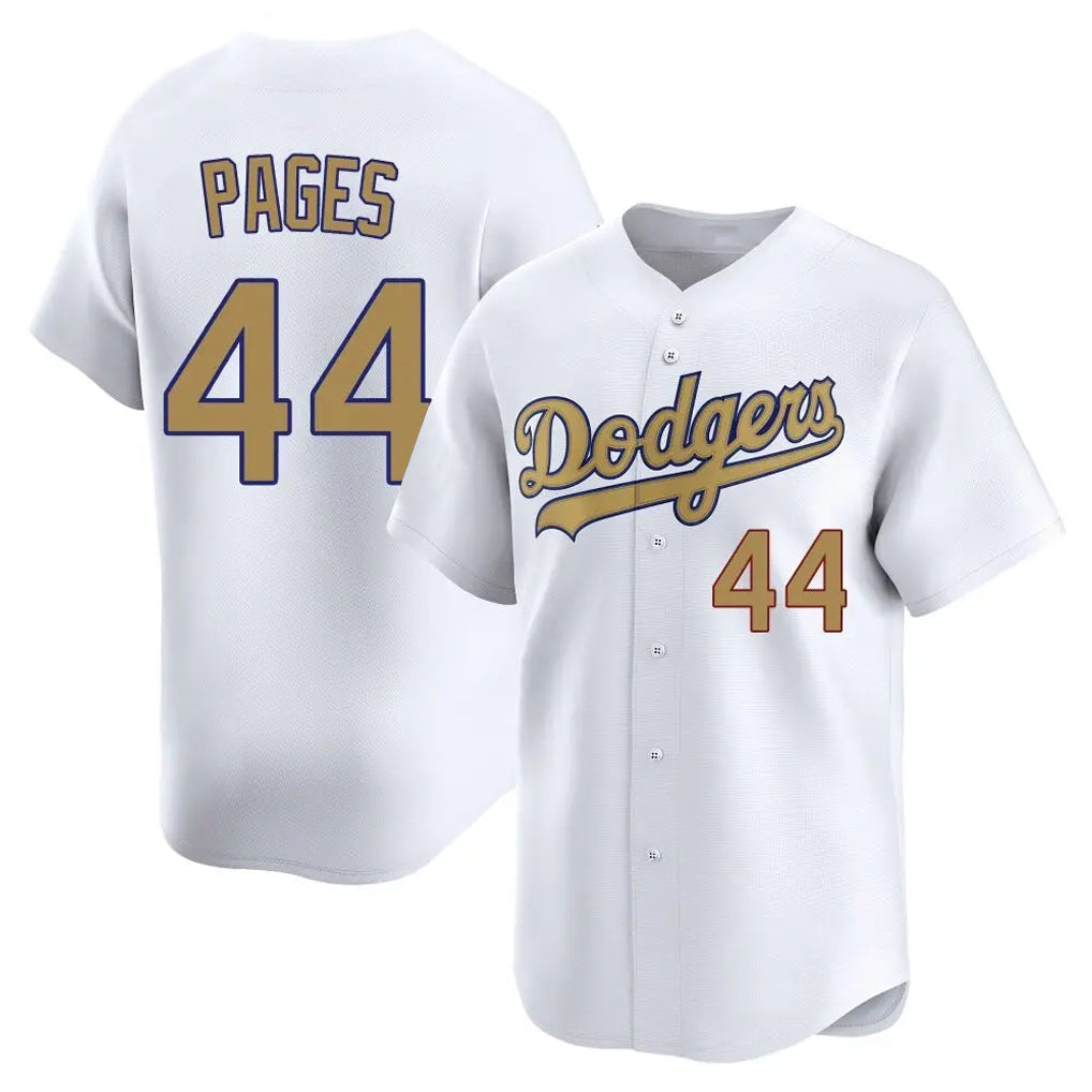 tocy LA.Dodgers #44 Andy Pages Player Gold Collection Limited Home Stitched Jerseys