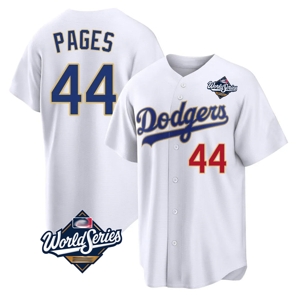 tocy LA.Dodgers #44 Andy Pages Player Gold White World Series 2026 Collection Stadium Limited Stitched Jerseys