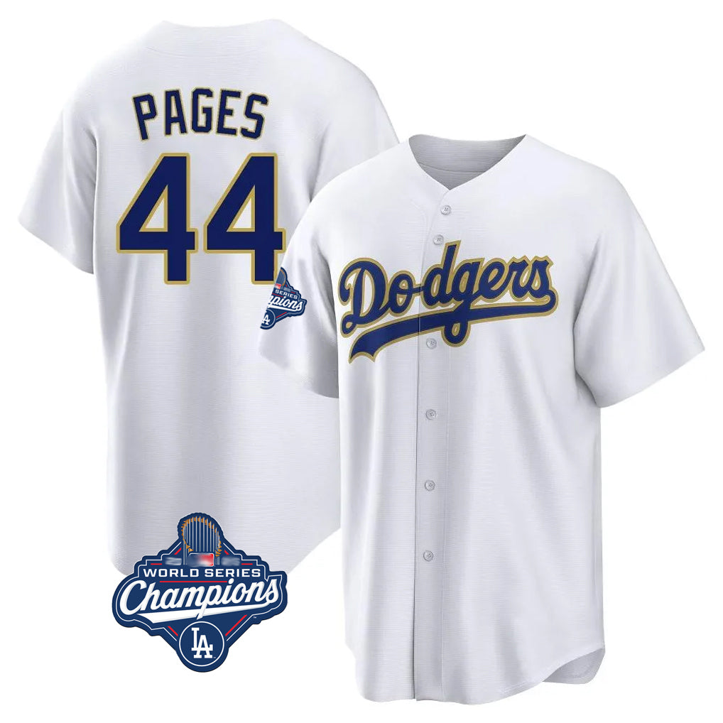 tocy LA.Dodgers #44 Andy Pages Player Gold White World Series Meet 2026 Collection Stadium Game Stitched Jerseys