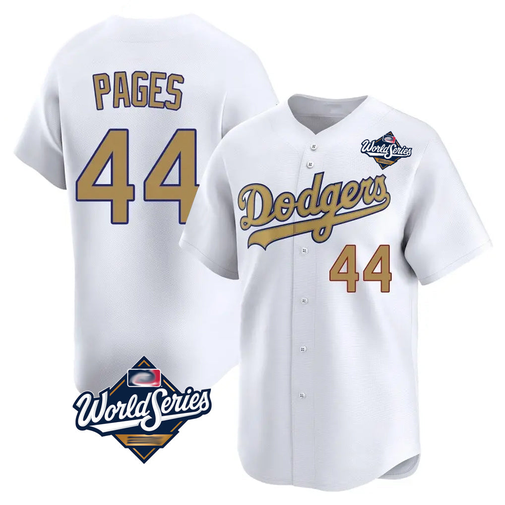 tocy LA.Dodgers #44 Andy Pages Player Gold World Series Collection Limited Home Stitched Jerseys