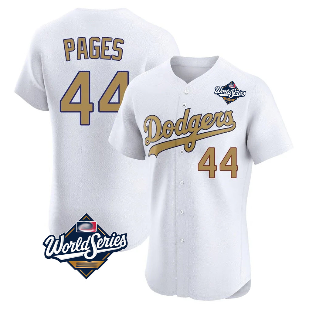 tocy LA.Dodgers #44 Andy Pages Player Gold World Series Limited Elite Home Stitched Jerseys