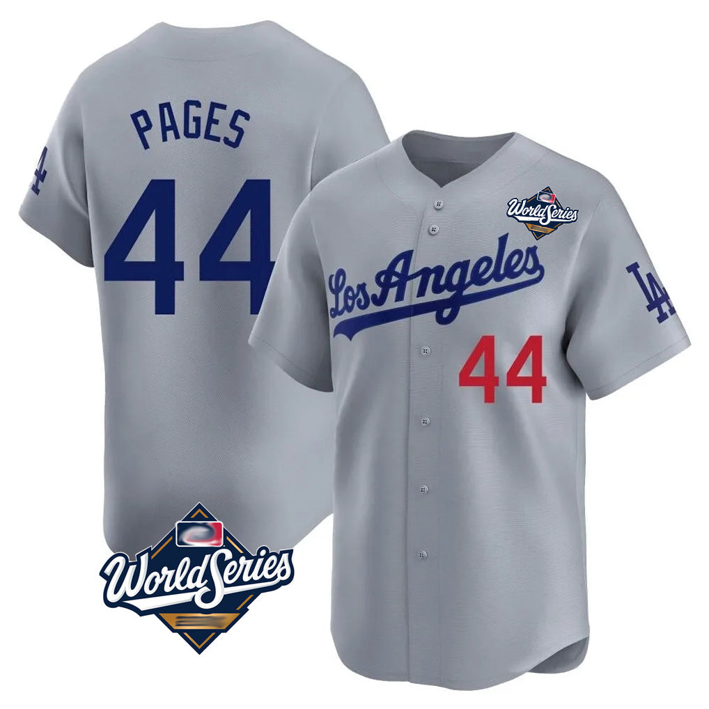 tocy LA.Dodgers #44 Andy Pages Player Gray World Series Limited Home Stitched Jerseys