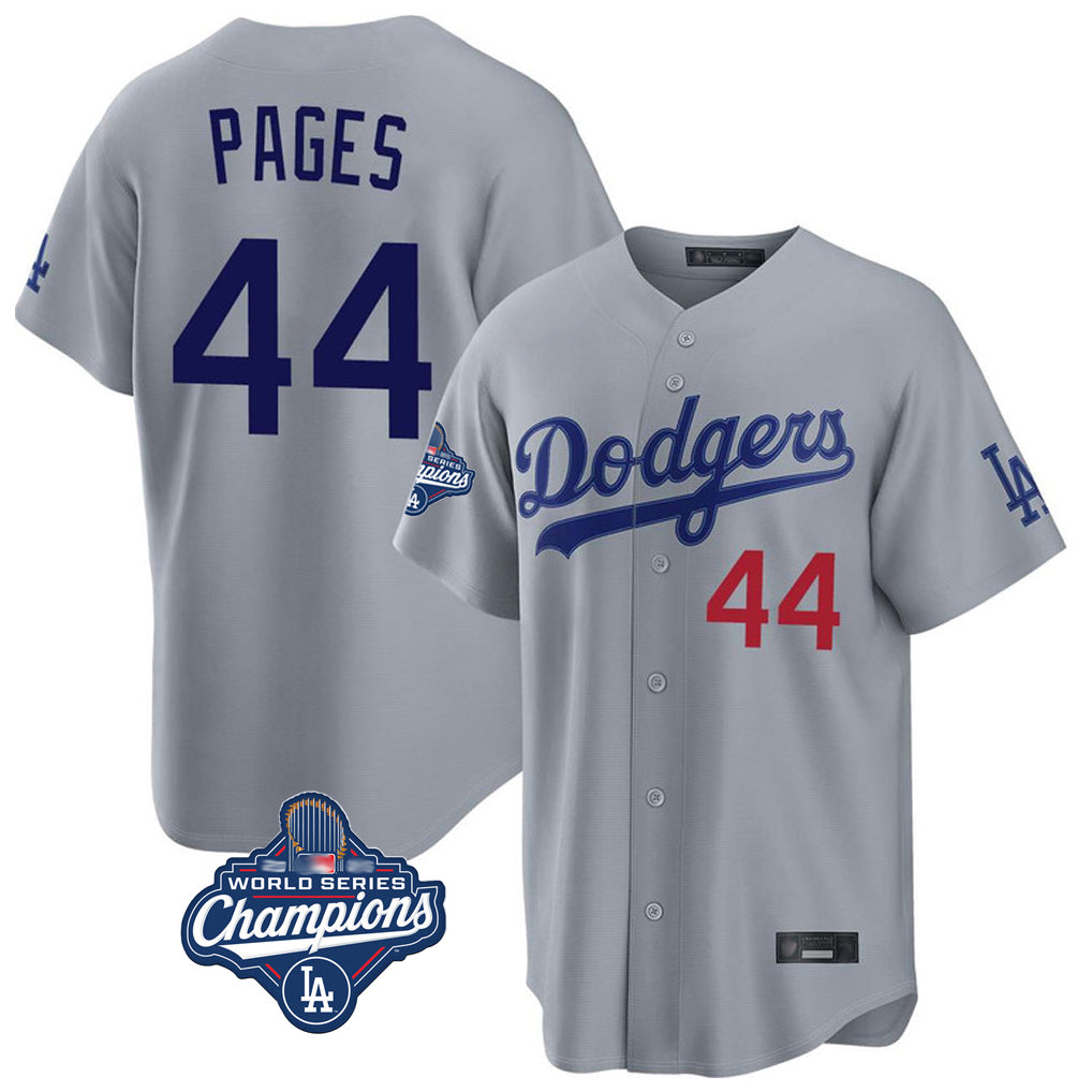 tocy LA.Dodgers #44 Andy Pages Player Gray World Series Meet Game Home Stitched Jerseys