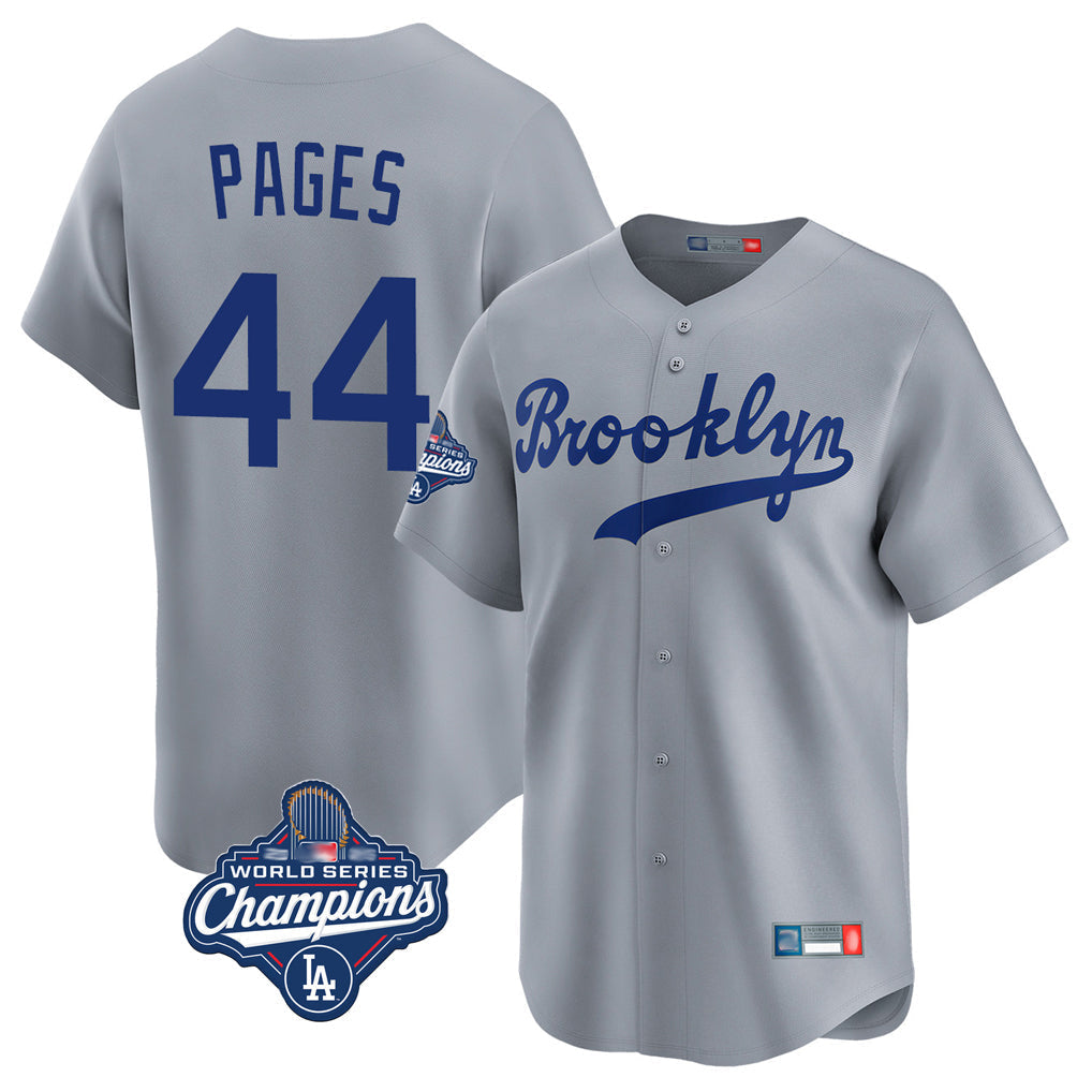 tocy LA.Dodgers #44 Andy Pages Player Gray World Series Meet Game Limited Home Stitched Jerseys