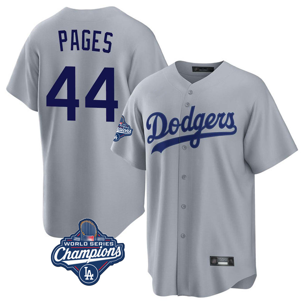 tocy LA.Dodgers #44 Andy Pages Player Gray World Series Meet Game Stitched Jerseys